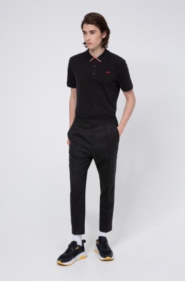 Koszulki Polo HUGO Regular Fit Czarne Męskie (Pl56330)